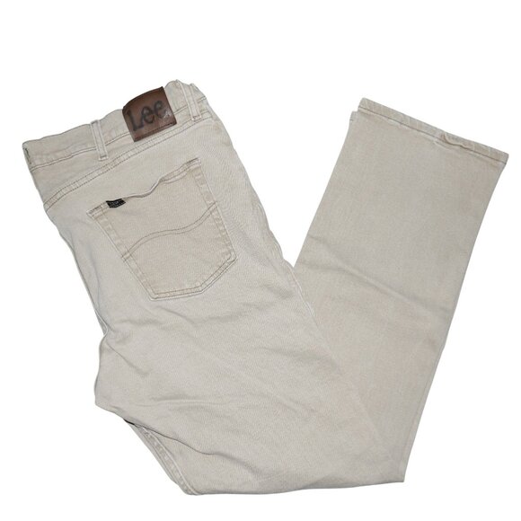 LEE Men's Size 40x32 Stretch Denim Jeans Beige/Tan Vintage - Picture 2 of 8